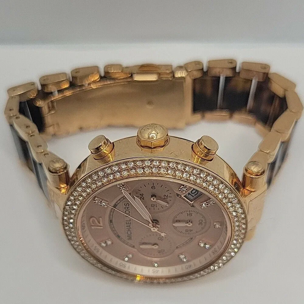 Michael Kors Parker MK5538 Women's Stainless Steel Analog Rose Dial Watch AM676